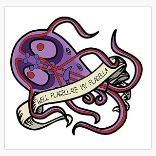 Well Flagellate My Flagella - Giardia Tattoo Art 5" Removable Magnetic Bumper Sticker | Heavy-Duty Vehicle Magnet