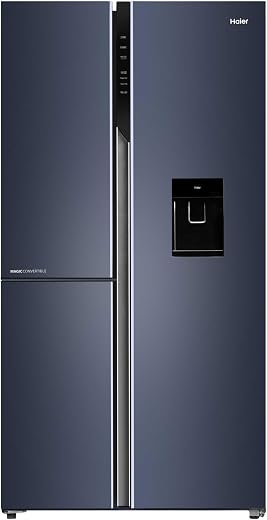 Haier 592 L, Wi-Fi enabled Water Dispenser Frost Free, 3-Door Side by Side Refrigerator with 83% Convertible Fridge Space & Expert Inverter…