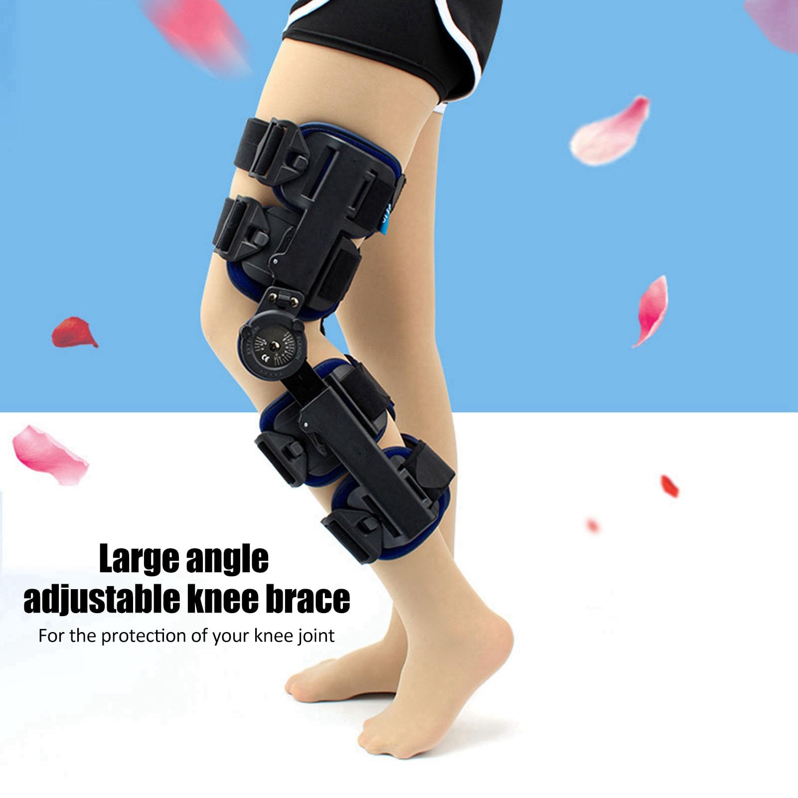 YUYTE Beinschiene Orthopädische, Gelenkknieorthese nach OP, Knie Wegfahrsperre, Beinschienen, Orthopädische Patella Knieorthese, Knie Wegfahrsperre, Orthese, Verstellbar für Linkes Rechtes Bein