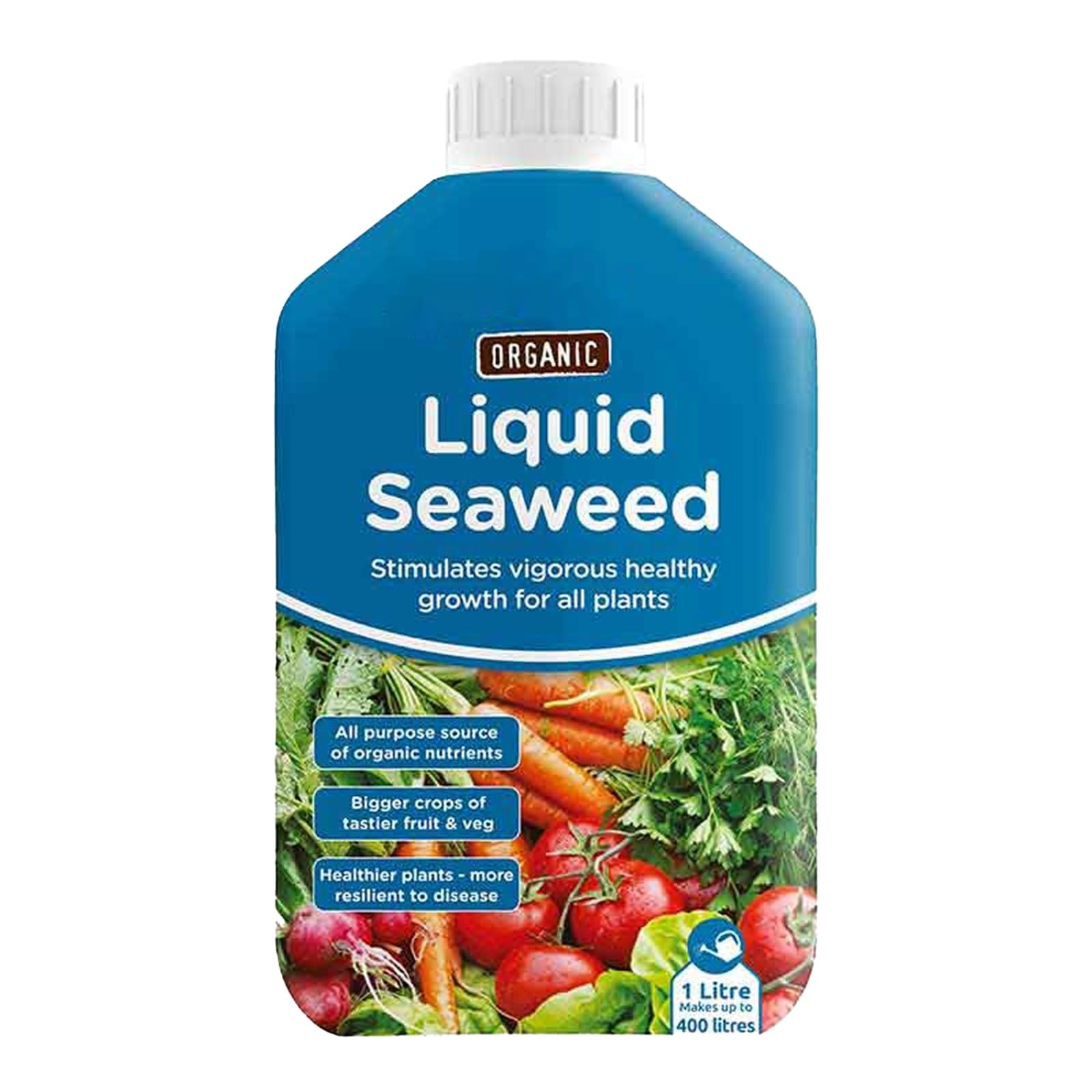 Organic Liquid Seaweed Fertiliser for Plants, Natural Plant Growth Booster, All-Purpose Organic Nutrient Solution for Flowers, Vegetables & Fruits, Improves Root Strength, (1 L)