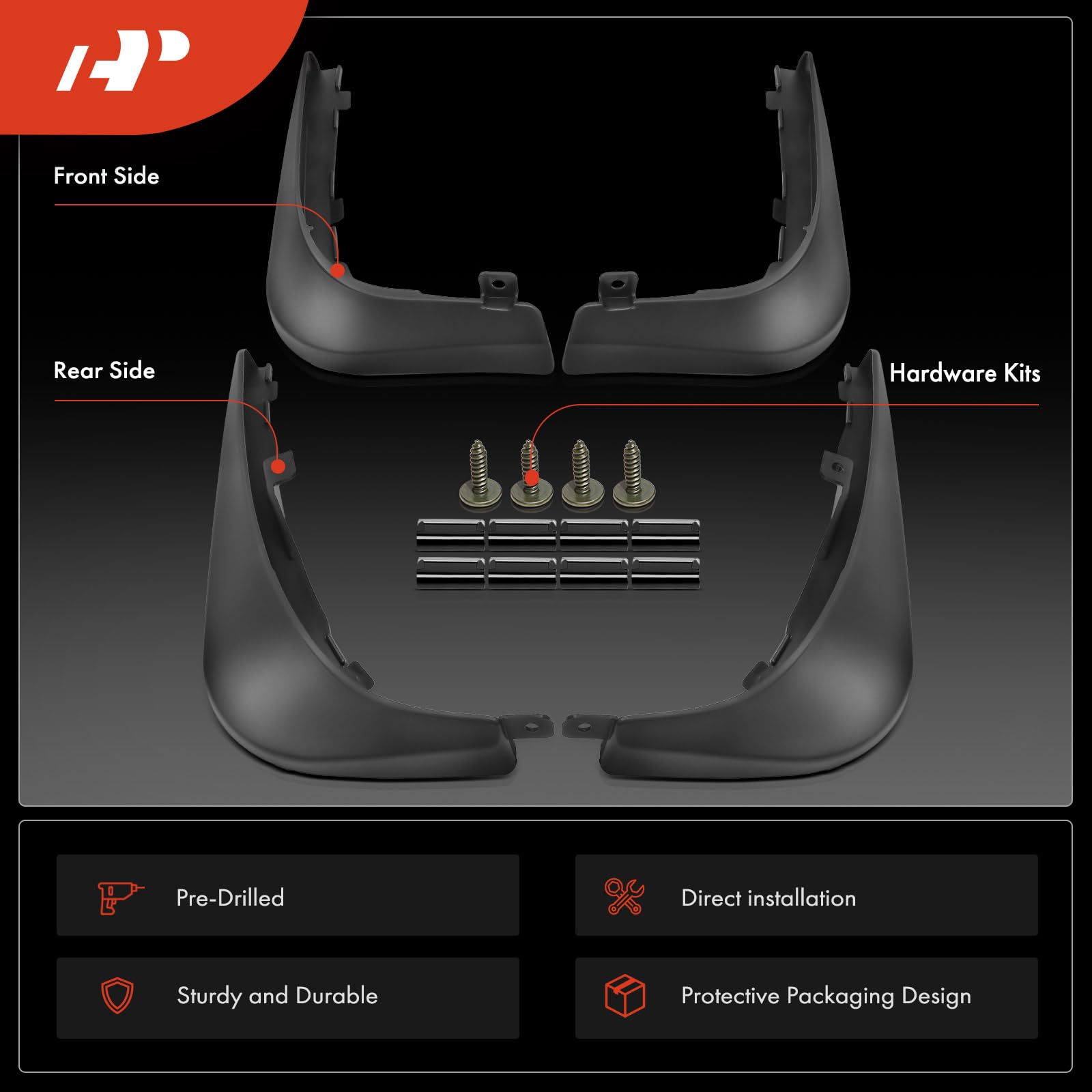 A-Premium 4PC Mud Flaps For Porsche Panamera 2017-2020 - Front & Rear Splash Guards Set