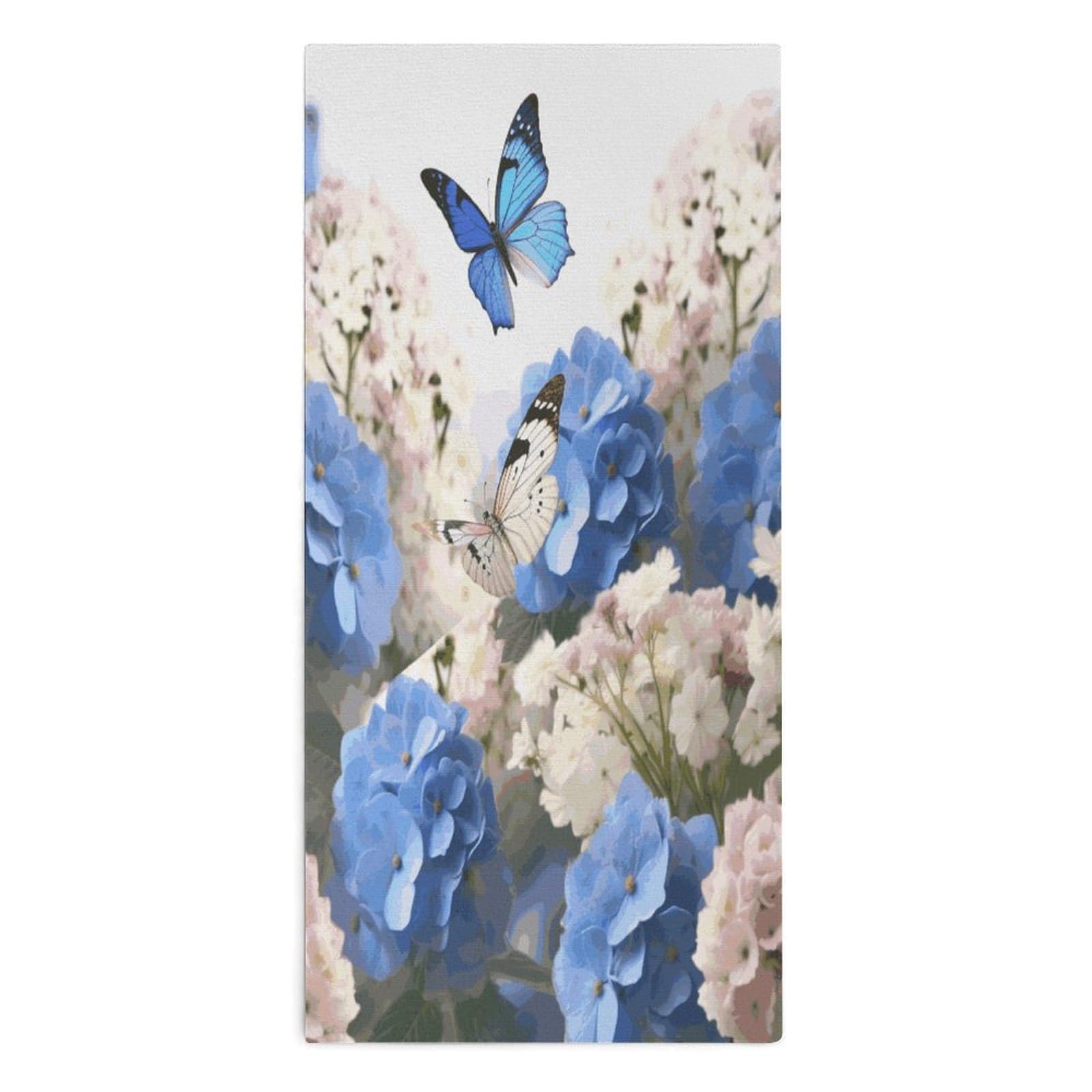 Btcowzrv Style Hydrangeas Daisies Butterflies Bath Towel Beach Towels Shower Towel