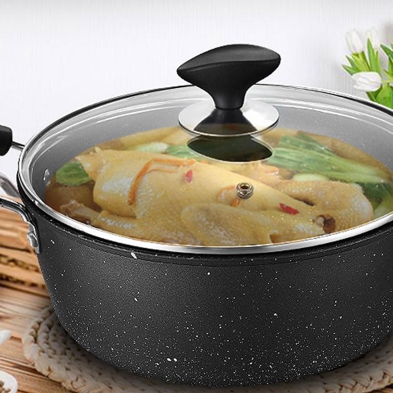 Easy to clean Medical Stone Cookware Set Thick Bottom Induction Cooktop Compatible Non Stick Kitchen