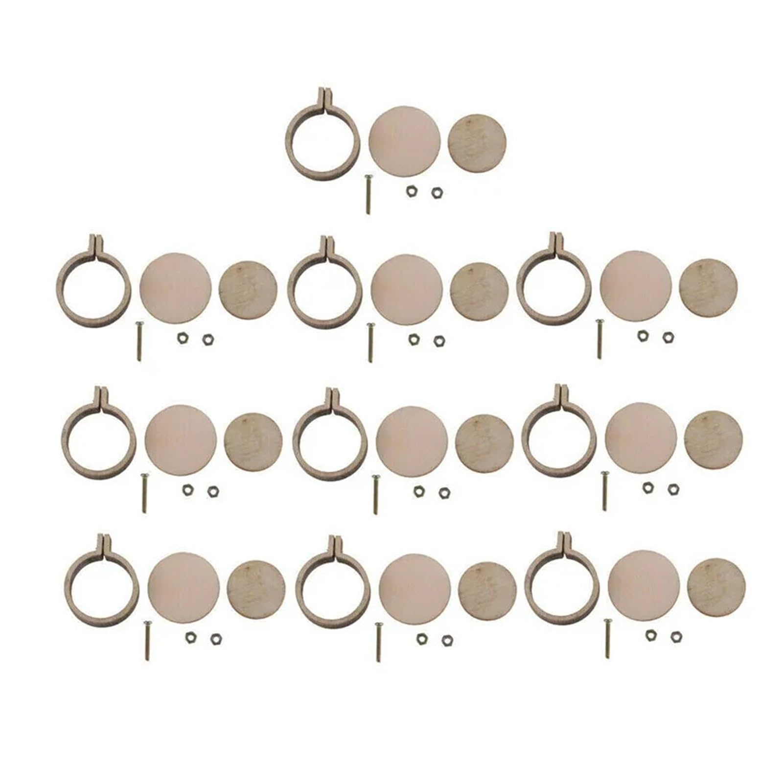 aro de bordado mini 10x 20x Mini anillo de aro bordado, marco punto cruz madera, colgante hecho a mano, manualidades, Kit costura circular(20PCS)