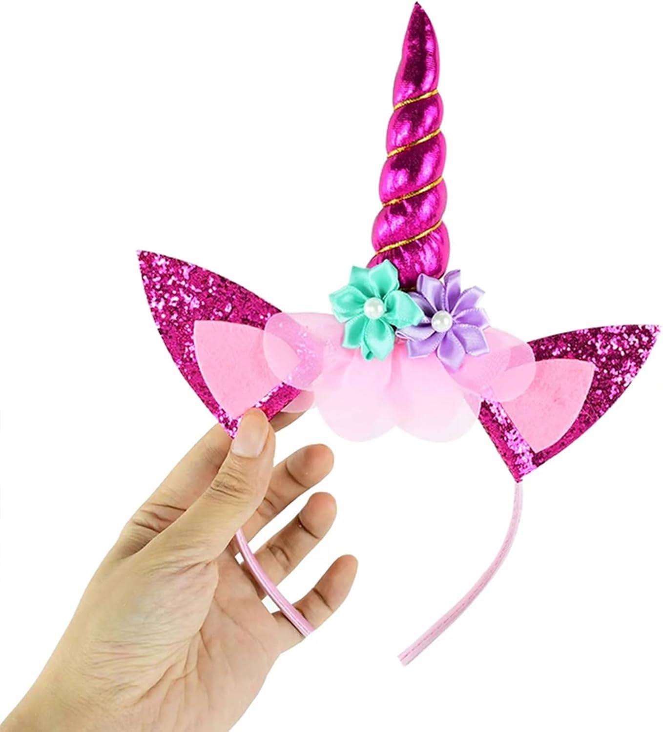 Unicorn Horn Headband Glitter Cute Unicorn Hairband Birthday Party Halloween Cosplay Clothing Hair Decoration - Image 8