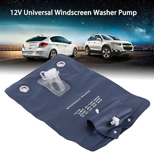 Miniatura 3 de Aramox Bomba de lavado de parabrisas, kit universal de bolsa de bomba de limpiaparabrisas de 12 V con interruptor de botón de chorro para autos