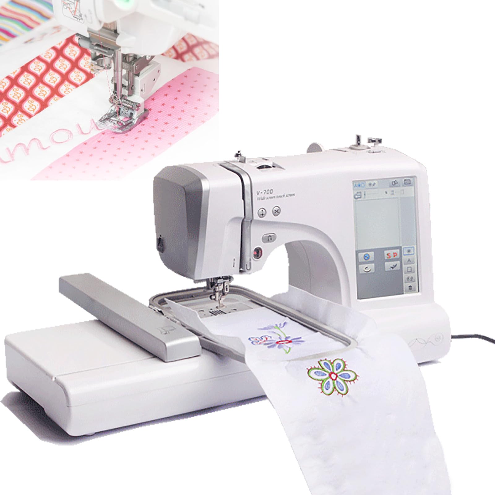 MáQuina de Bordar EléCtrica, MáQuina de Coser Digital Computarizada, MáQuina con FuncióN de Acolchado y Bordado con 158 DiseñOs Incorporados, áRea de Bordado de 9,2" para Principiantes