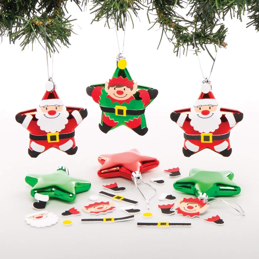 Baker Ross AT164 Blank Baubles (Pack of 6) for Kids To Decorate and Hang On Christmas Tree