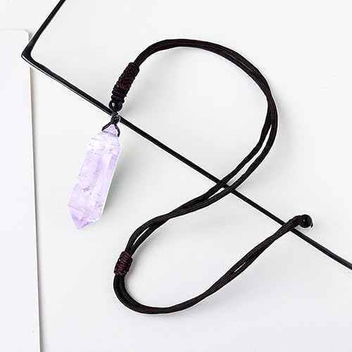 Miniatura 2 de Péndulo de cristal natural para adivinación, coloridos colgantes de cristal curativo de cuarzo, varita de cristal de doble punta, 6 facetas