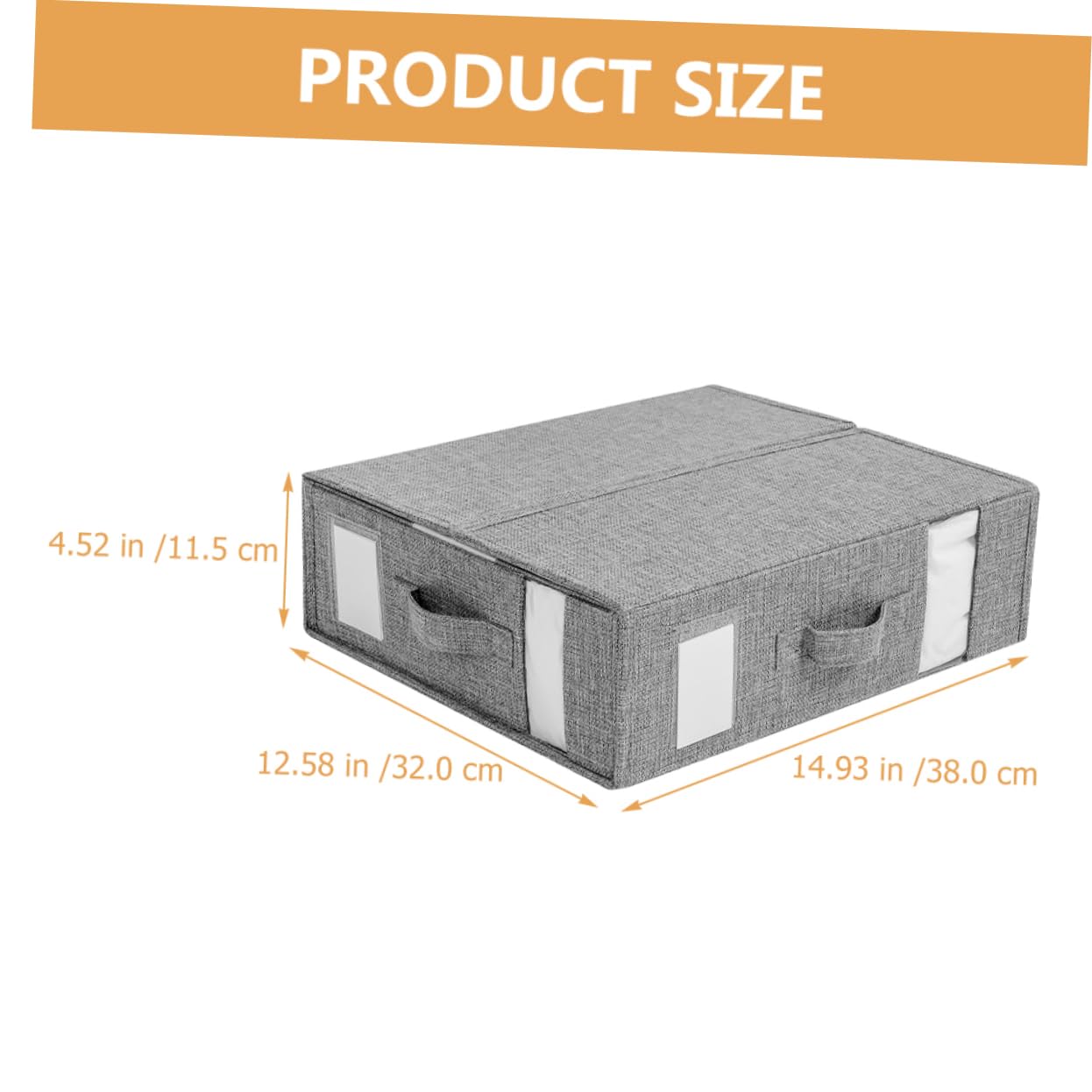 PRETYZOOM Foldable Bed Sheet Organizer with Clear Window Portable Storage Container for Blankets and Bedding Lightweight Box for Home and Closet Space Saving