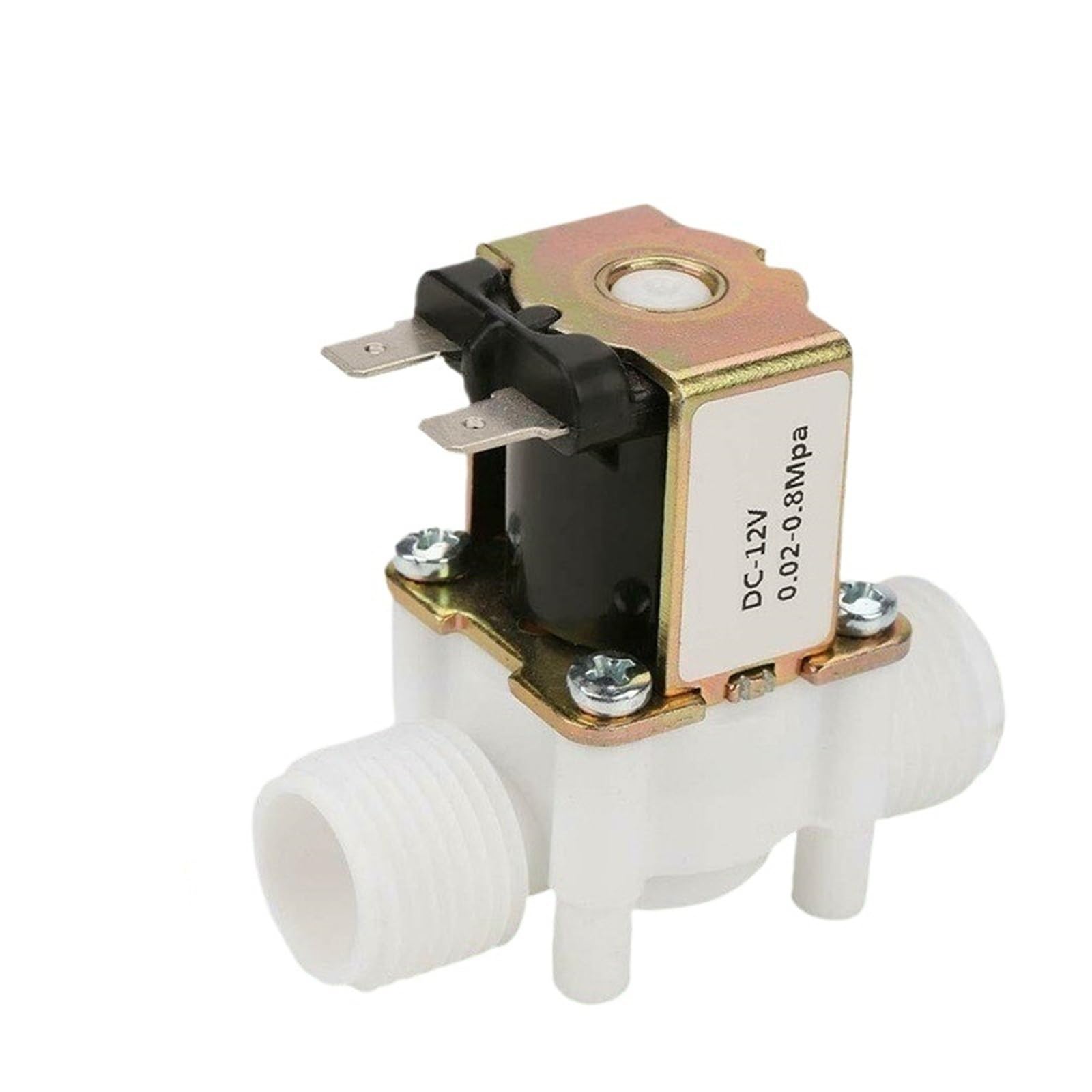 Électrovanne plastique G3/8" 12V normalement fermée pour contrôle de l'eau