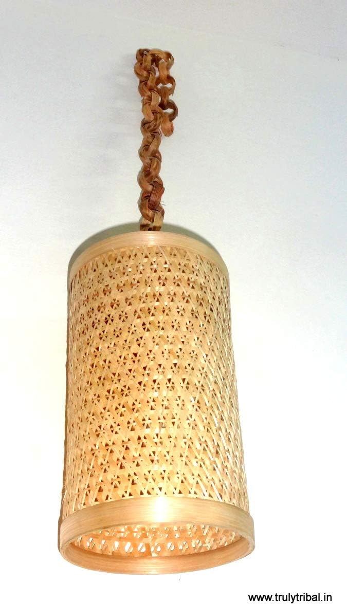 Truly Tribal Modern Bamboo Lamp (34x6-inch, Yellow)