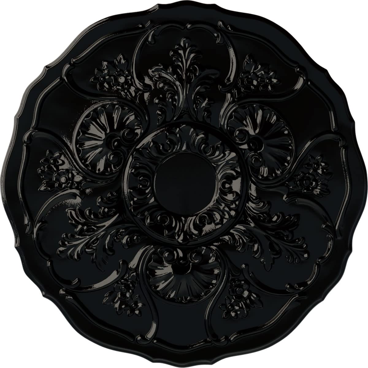 Ekena Millwork CM22CNBPS 22 OD x 1 1/2 P Cornelia Ceiling Medallion fits Canopies up to 4", Black Pearl