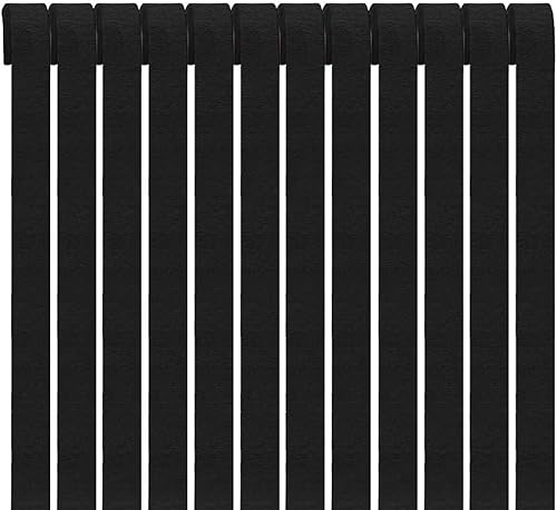 GAKA Serpentinas de papel crepé negro de 1.8 pulgadas de ensanchamiento, 12 rollos de serpentina de fiesta negra para varias decoraciones de