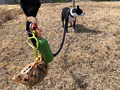 Image of The dooloop Hands Free Dog Poop Holder - Carry Pet Waste Bag with Attachable Leash Accessory for Dog Walking. Now made with Recycled /Recyclable Plastic. Maine, USA (Green)