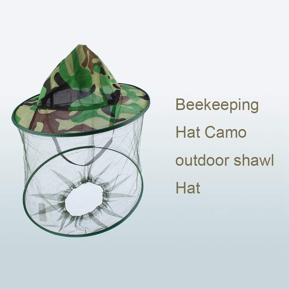 Pilipane Midge mozzie Hat, Camouflage Heads Net for Camping and Fishing Breathable Mesh Face Protector