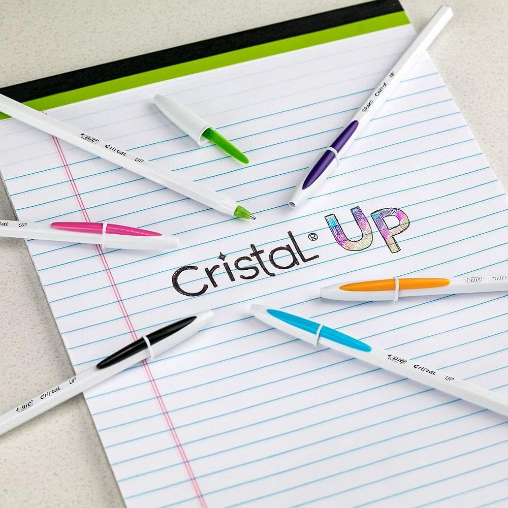 BIC, Caneta Escrita Média, Cristal UP, 8 Cores Vivas, 8 Unidades