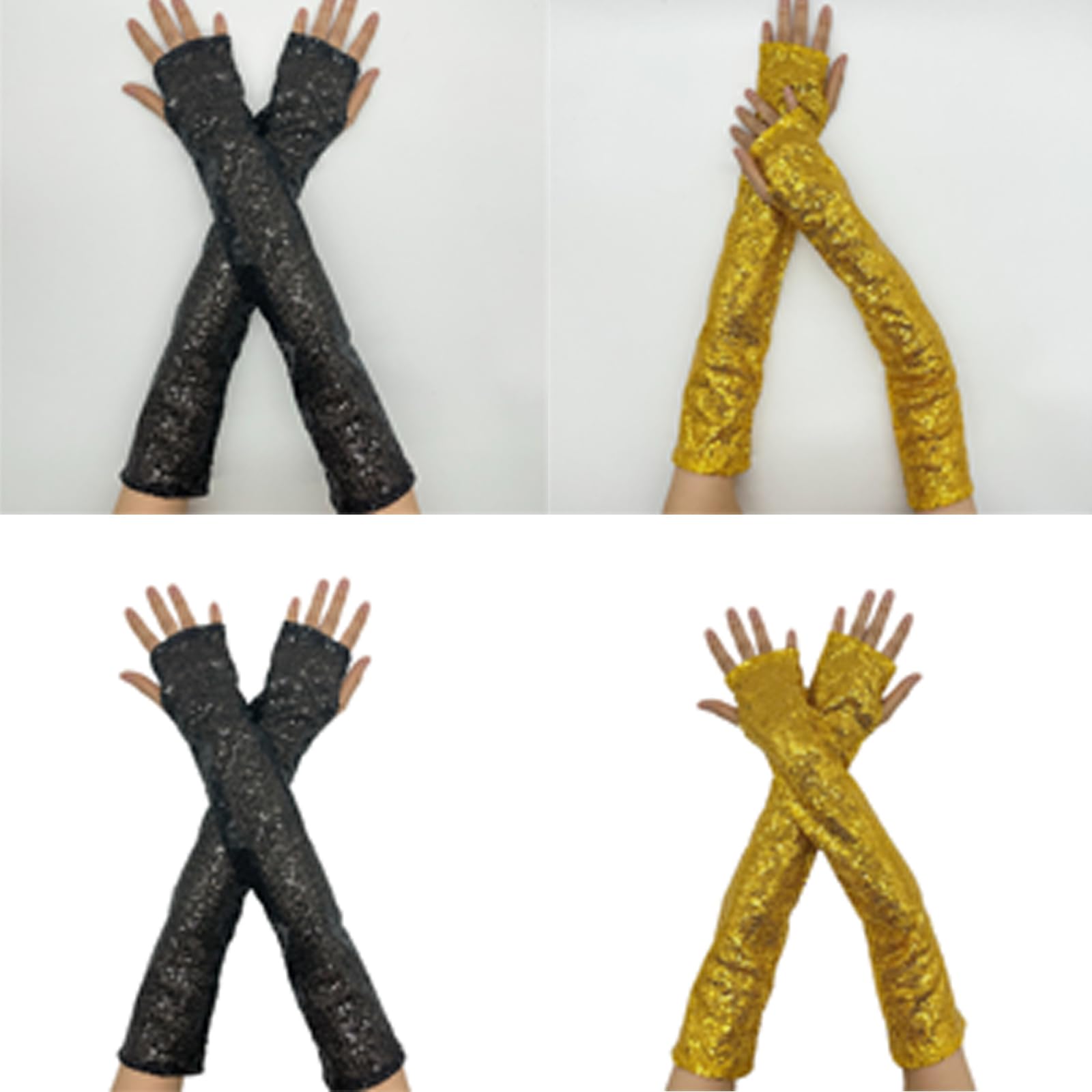 Gants longs réfléchissants à paillettes confortables pour fêtes costumées
