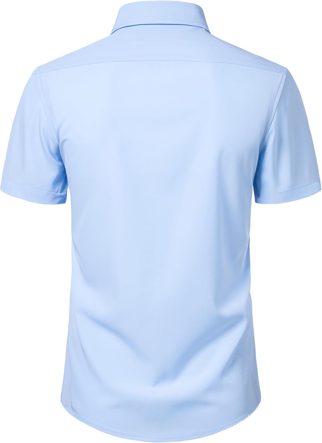 Manwan walk Men's Short Sleeve Casual Button-Down Solid Slim Fit Business Formal Shirts - Image 2