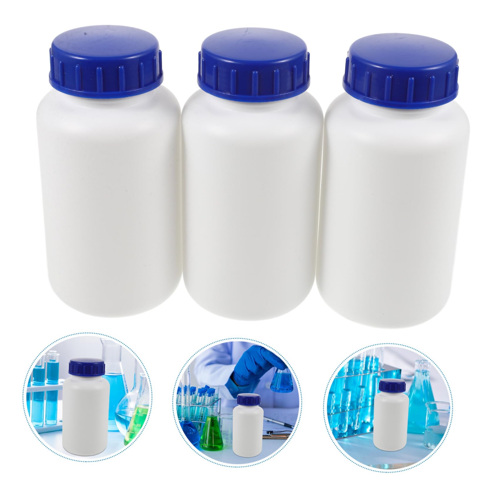 iplusmile 12 Stk Chemische Runde Flasche Probenbehälter Reagenzbehälter Laborprobenflaschen Vorratsflaschen Für Chemische Reagenzien Flüssige e Weiß