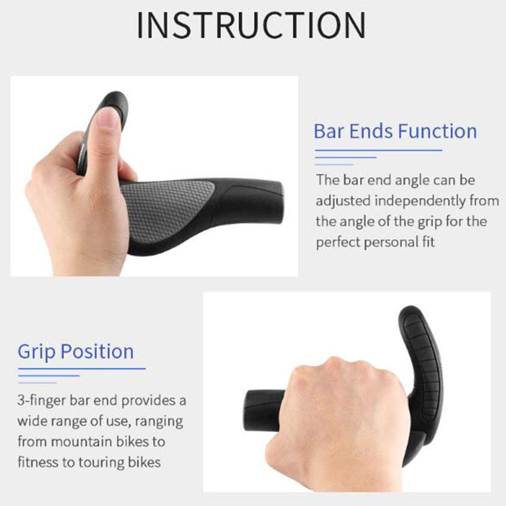 Ergonomiczne uchwyty rowerowe, wtyk, na końcówki kierownicy, do rowerów górskich, z uchwytem rogowym, do rowerów górskich, do rowerów górskich
