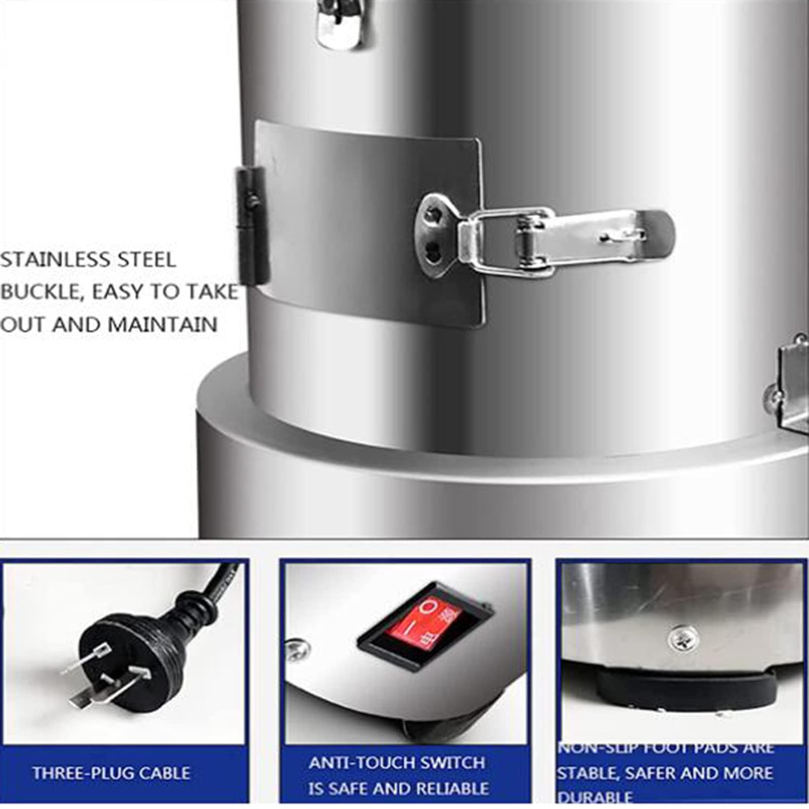 Peladora eléctrica de ajos, peladora Comercial de Acero Inoxidable de 200 W para Cabezas de ajo Enteras, Ideal para el hogar y restaurantes.