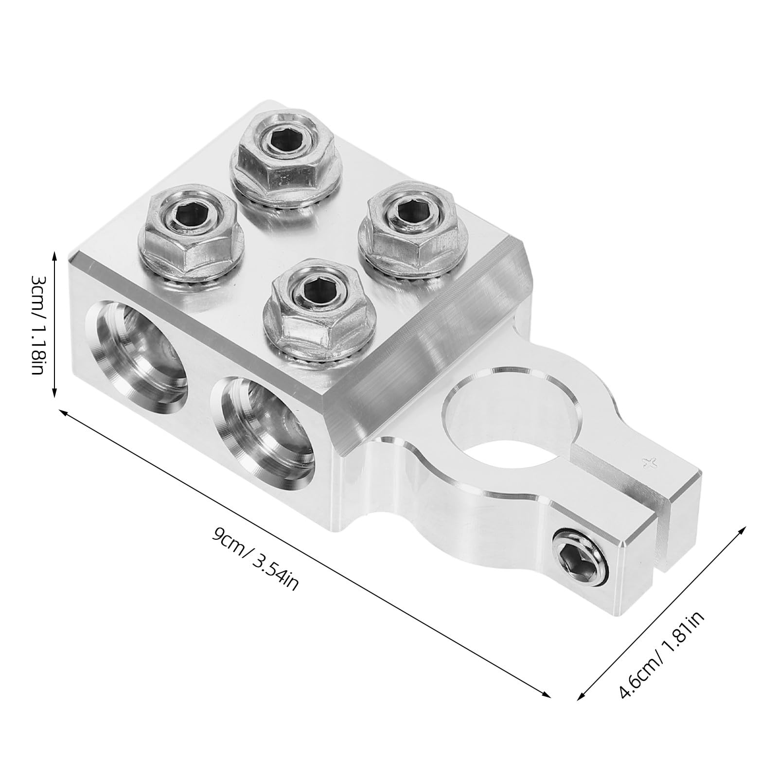 ORFOFE Coupe-circuit Argenté en Alliage D'aluminium Performance Fiable de Batterie et Sortie D'énergie Stable pour Voiture Adaptée aux Véhicules