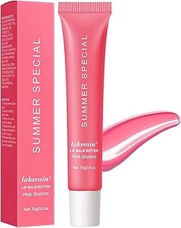 Summer Lip Butter Balm, Moisture and Hydration Lip Gloss, Long-lasting Hydrating Non-Sticky Lip Balm, Soften Dry Lips Lip Care (#Pink Guava, 1Pcs)