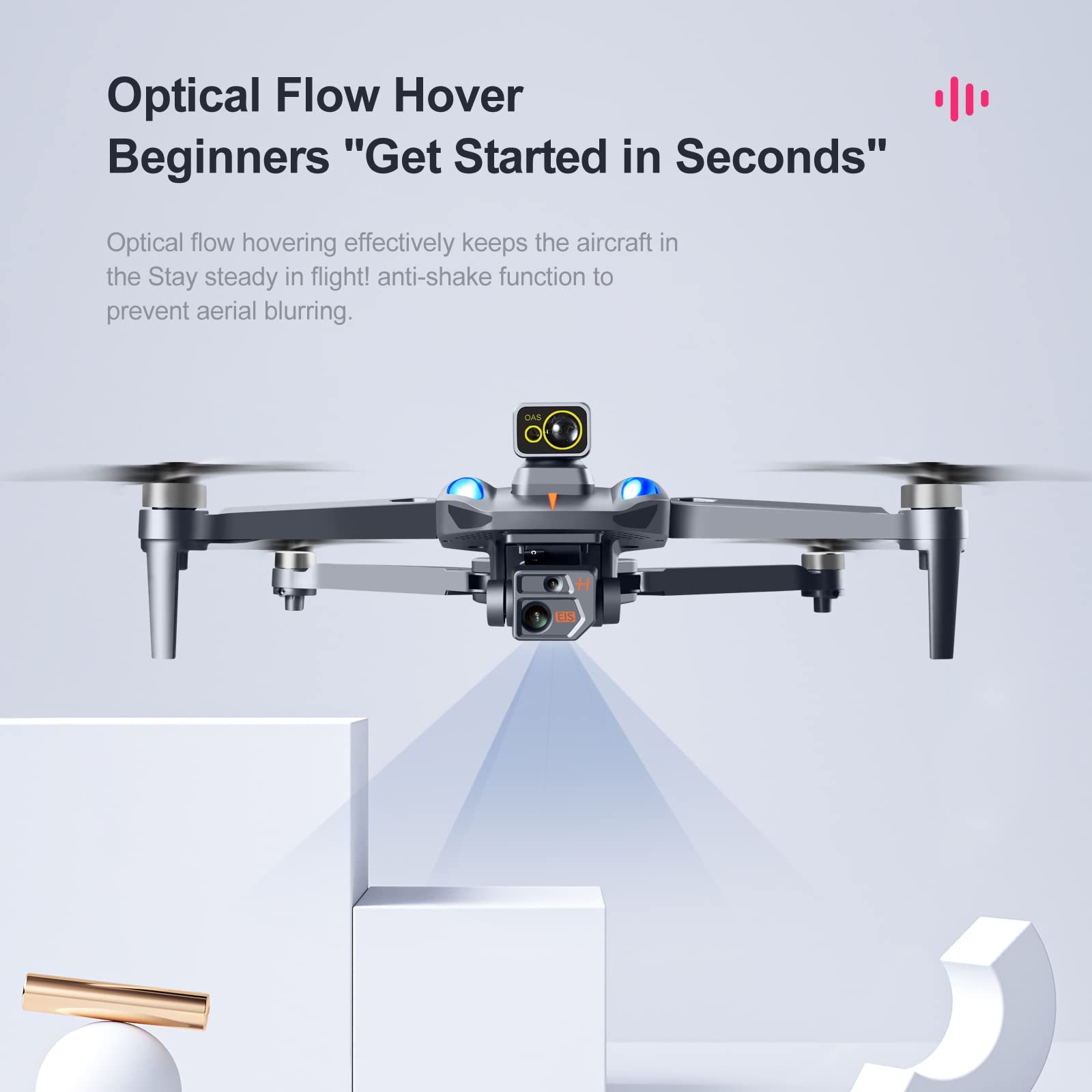 Droni RC con videocamera HD 8k per Adulti, Mini Drone per Principianti, prevenzione Intelligente degli Ostacoli, Durata della Batteria di 75 Minuti, Motore brushless, Zoom 50x, modalità senz