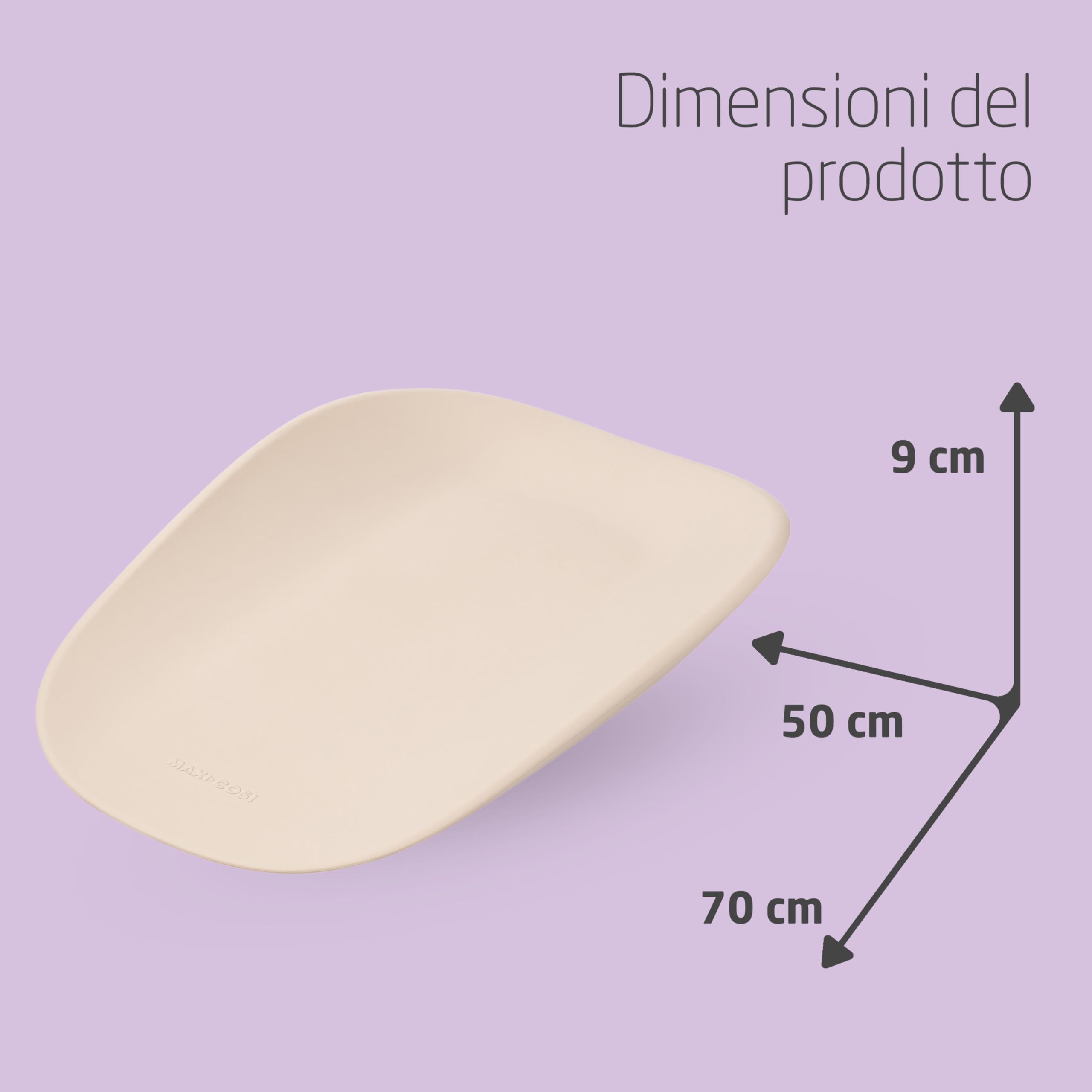 Maxi-Cosi Mavis, Fasciatoio Neonato, 50x70cm, 0-12 mesi, Neonati e Bimbi Piccoli, Bordi Alti Arrotondati, Facile da Pulire, Antiscivolo, Morbido Materassino Fasciatoio da Tavolo, Muted Terra