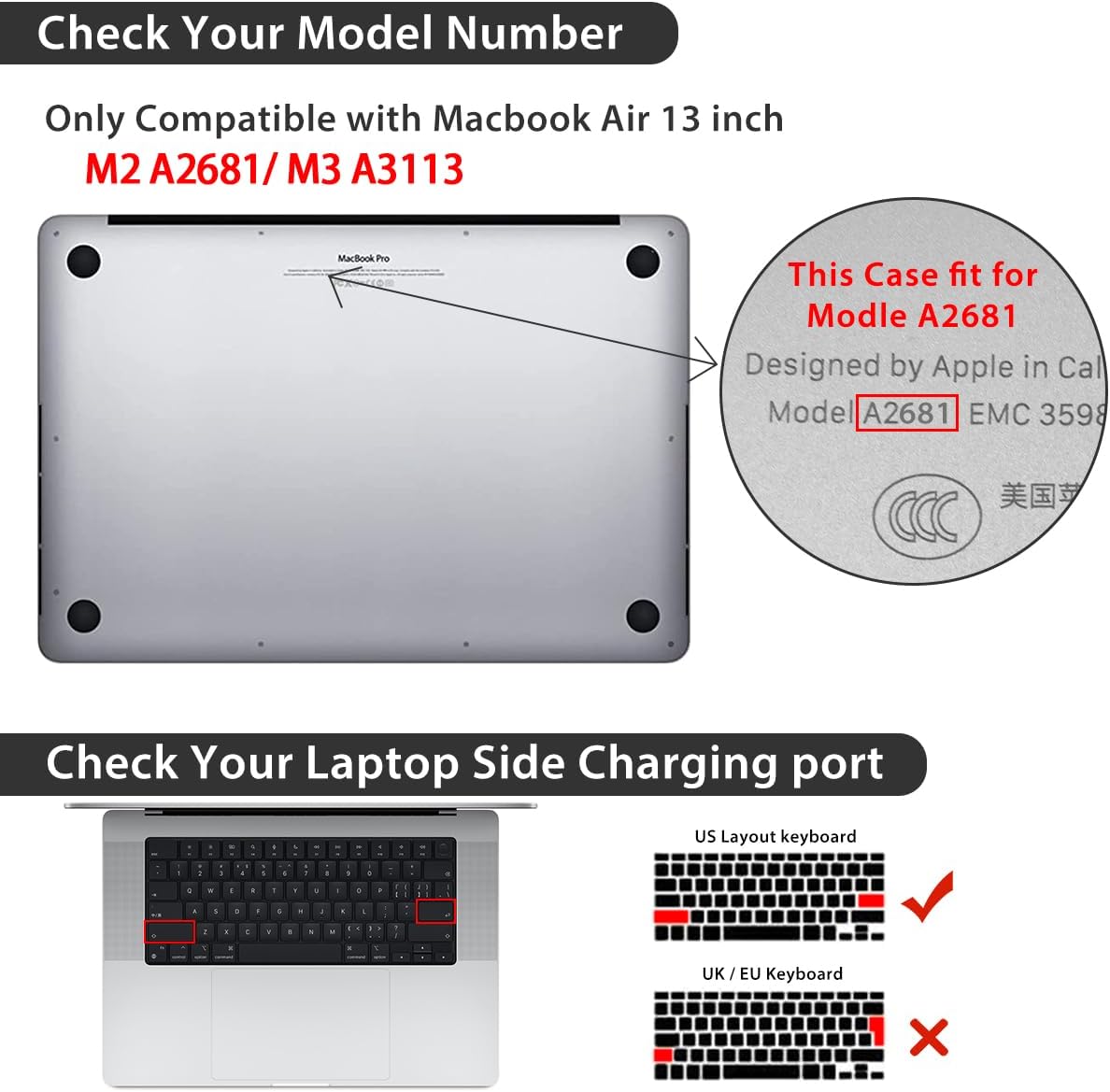 for 2026 2025 2024-2022 MacBook Air 13 inch Case M5 A3449 M4 A3240 M3 A3113 M2 A2681 with Touch ID& 13.6" Liquid Retina Display, Hard Shell&Keyboard Cover&Screen Film&Webcam Cover, Cute Puppy