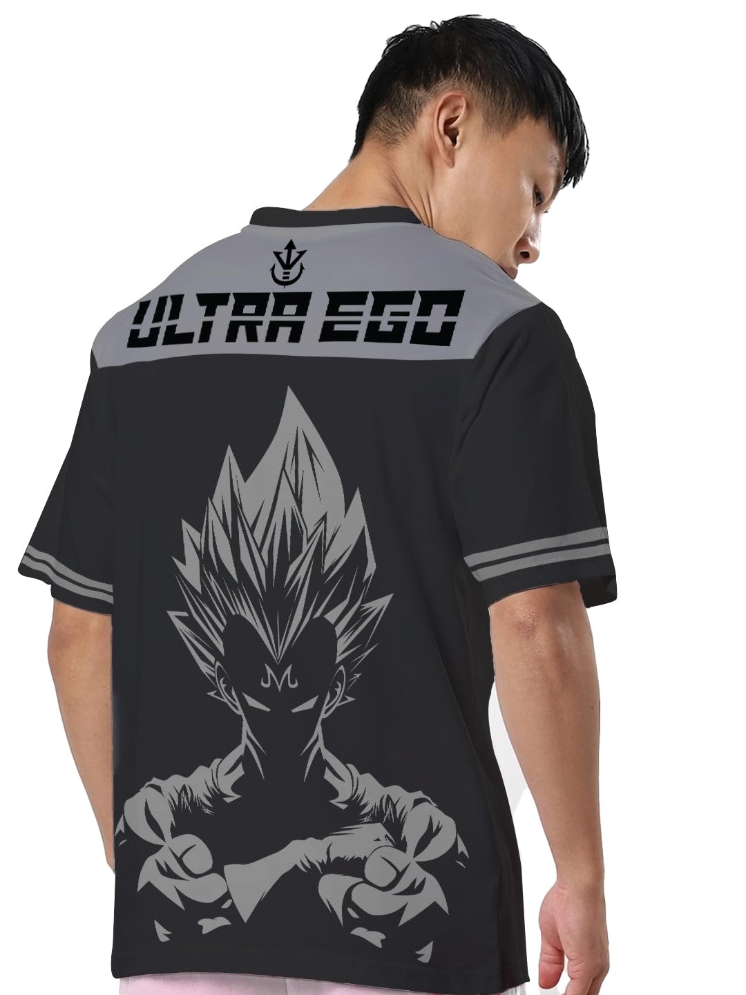 crazymonk Men's Cotton Printed Ultra Ego Oversized Steel Grey T-Shirt-picture-15