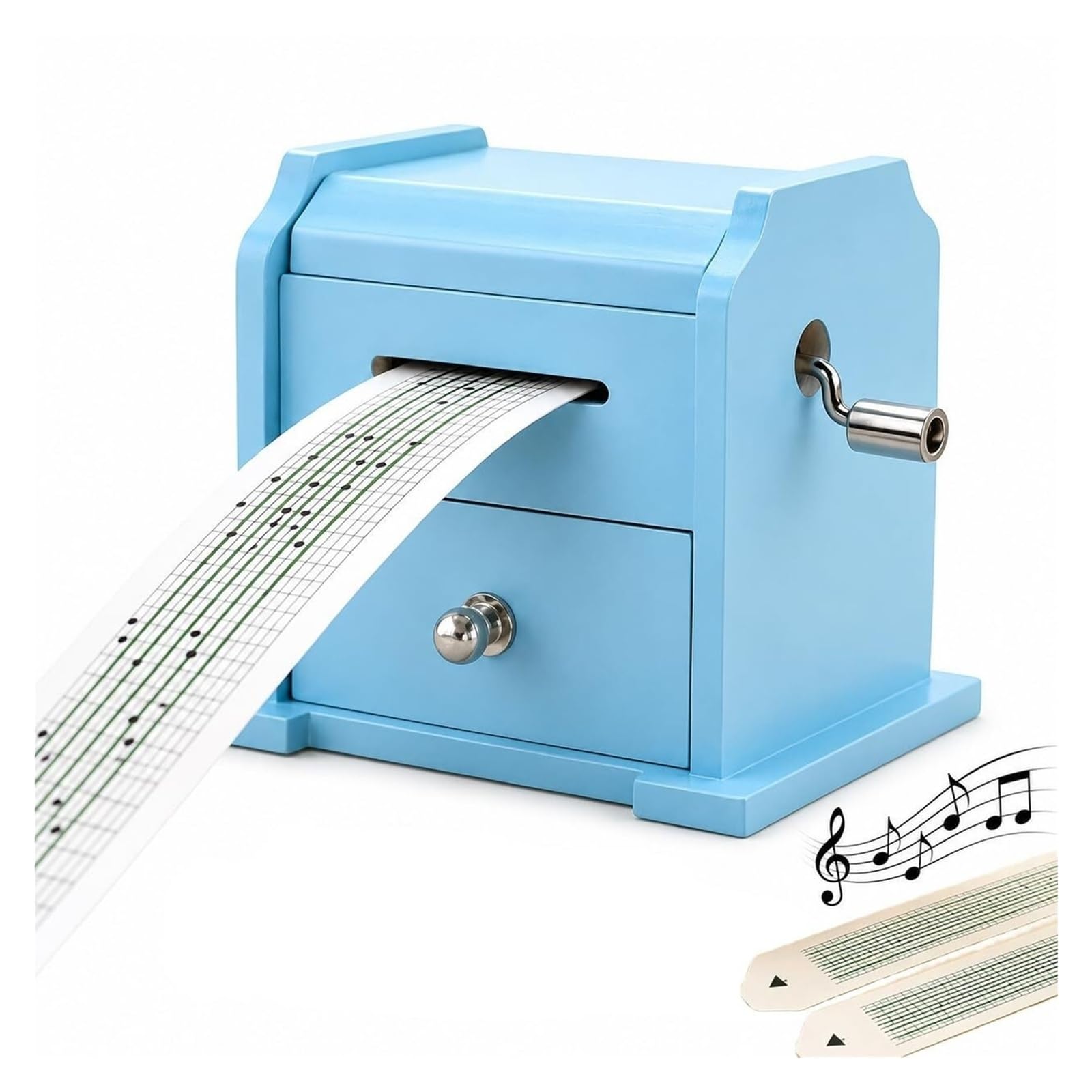 Carillon a manovella in legno, creatore di melodie fai-da-te a 15 note | Blue