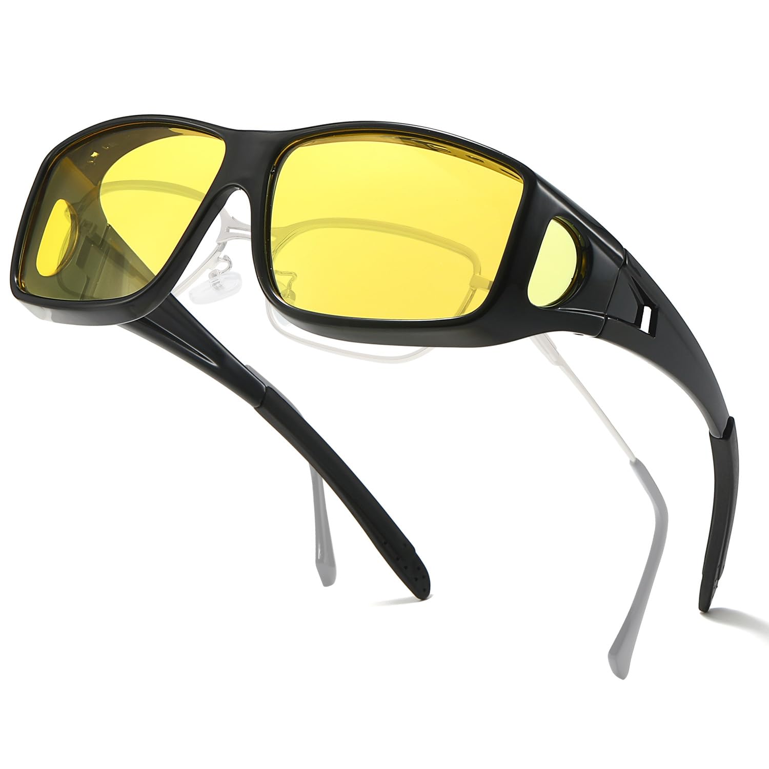 LVIOE Nachtfahrbrille Überziehbrille für Brillenträger Polarisierte Gläser Blendschutz | für Herren Damen | zum Autofahren Angeln