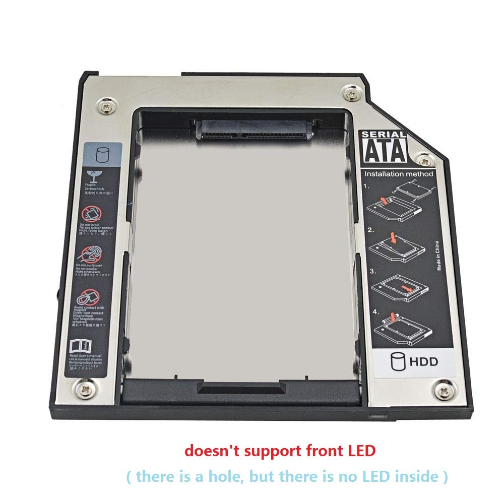 2nd HDD SSD Hard Drive Optical Bay Frame Caddy Adapter for IBM