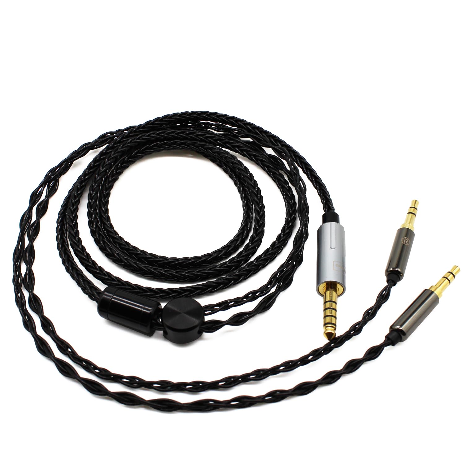 Youkamoo 4.4mm Balanced Headphone Replacement Cable Dual 3.5mm to 4.4mm Over-Ear Headphone Wire for DACs & Headphone Amps, Headphones, Various Music Players, Black 3 Meters, 10FT