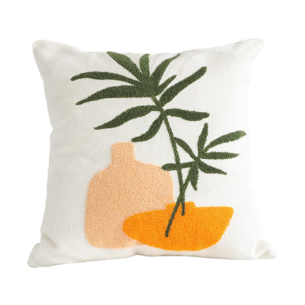 Coussin géométrique touffeté en style nordique moderne motif vase coloré
