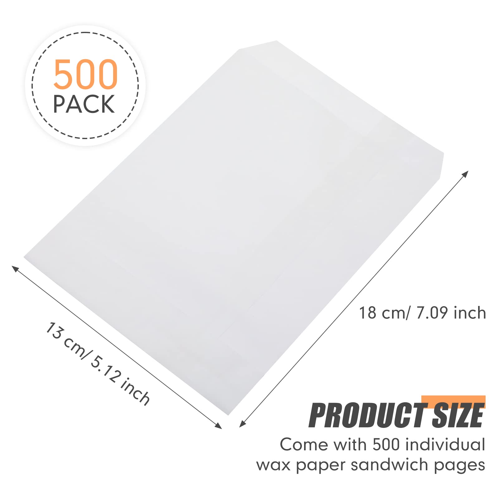 Epakh 500 Pcs Grease Resistant Paper Treat Bags 5. 12 x 7. 09 Inches Paper Cookie Sleeves Bags Glassine Semi Transparent Flat Bakery Sleeves Envelopes for Bakery Candies Chocolate Hand Pie(White)