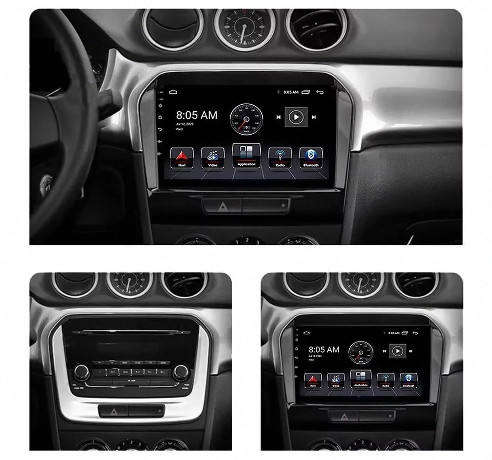 Ekran Carplay dla Suzuki Vitara 2017 2018 2019 2020 Z Kamerą Cofania, Funkcją Mirror Link, Sterowaniem Głosowym I Radiem Fm; Obsługa Siri/Aux/Airplay, 8 Rdzeń 6G+128G