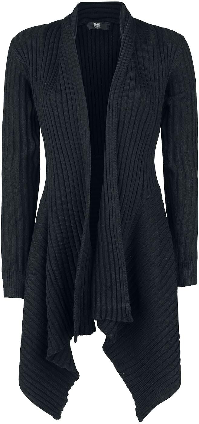 Black Premium by EMP Damen schwarzer Strick-Cardigan mit Schalkragen