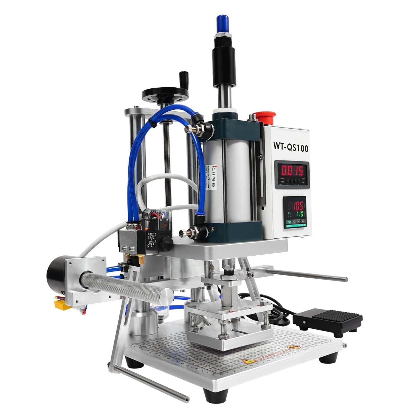 FHRKA 550W Pneumatic Hot Foil Stamping Machine, Digital Embossing Press 8x10cm,Foil Printer for Leather PVC Paper Wood Packaging Craft Making