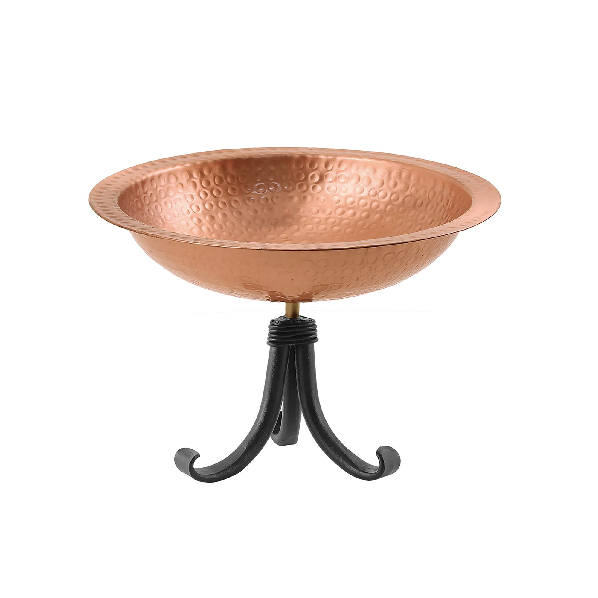 ACHLA DESIGNS201-4016 Hammered Solid Tripod Stand Birdbath, Satin Copper