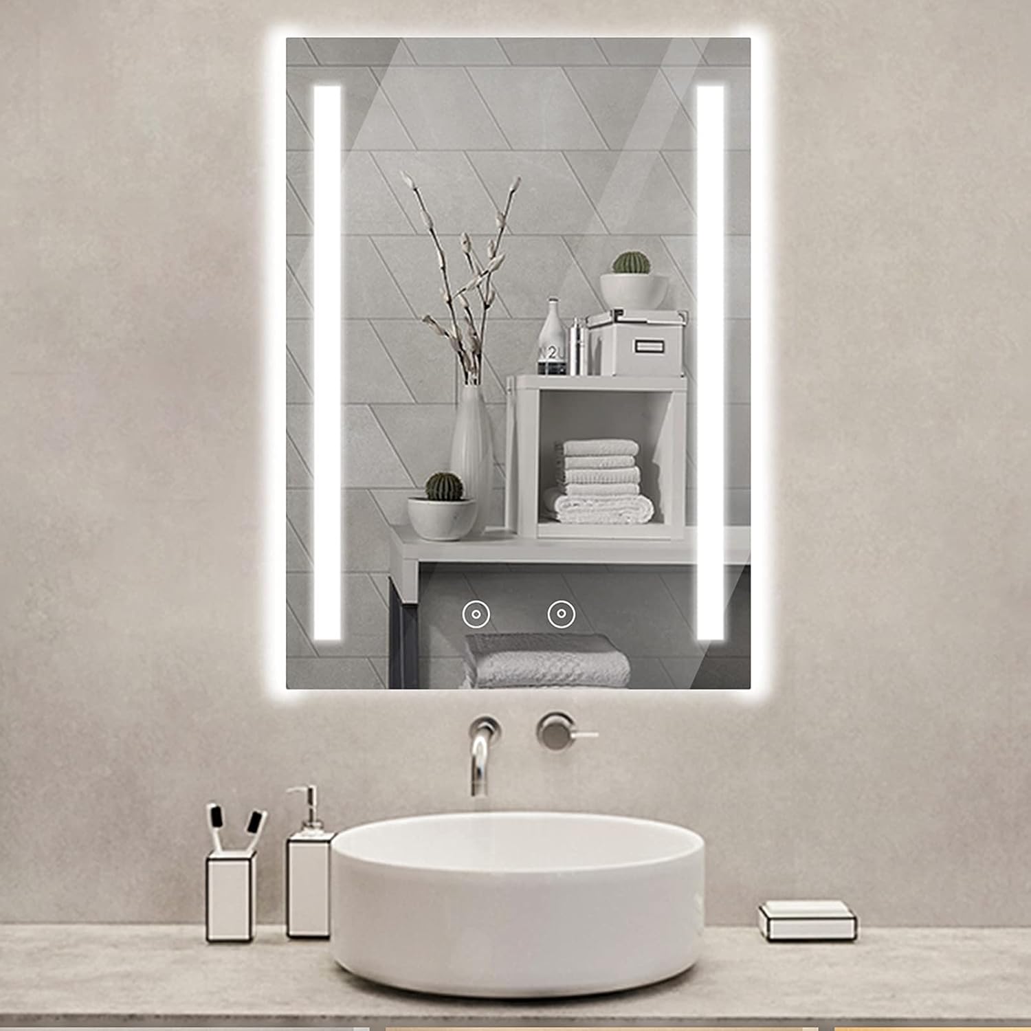 500X700mm Led Mirror Bathroom Light with Switch Frameless Mirror Touch Sensor Switch