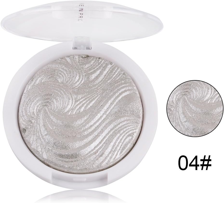 JUHON 3D Shimmer Powder Highlighter Face Makeup Bronzer Contour Highlight Contour Silver Gold