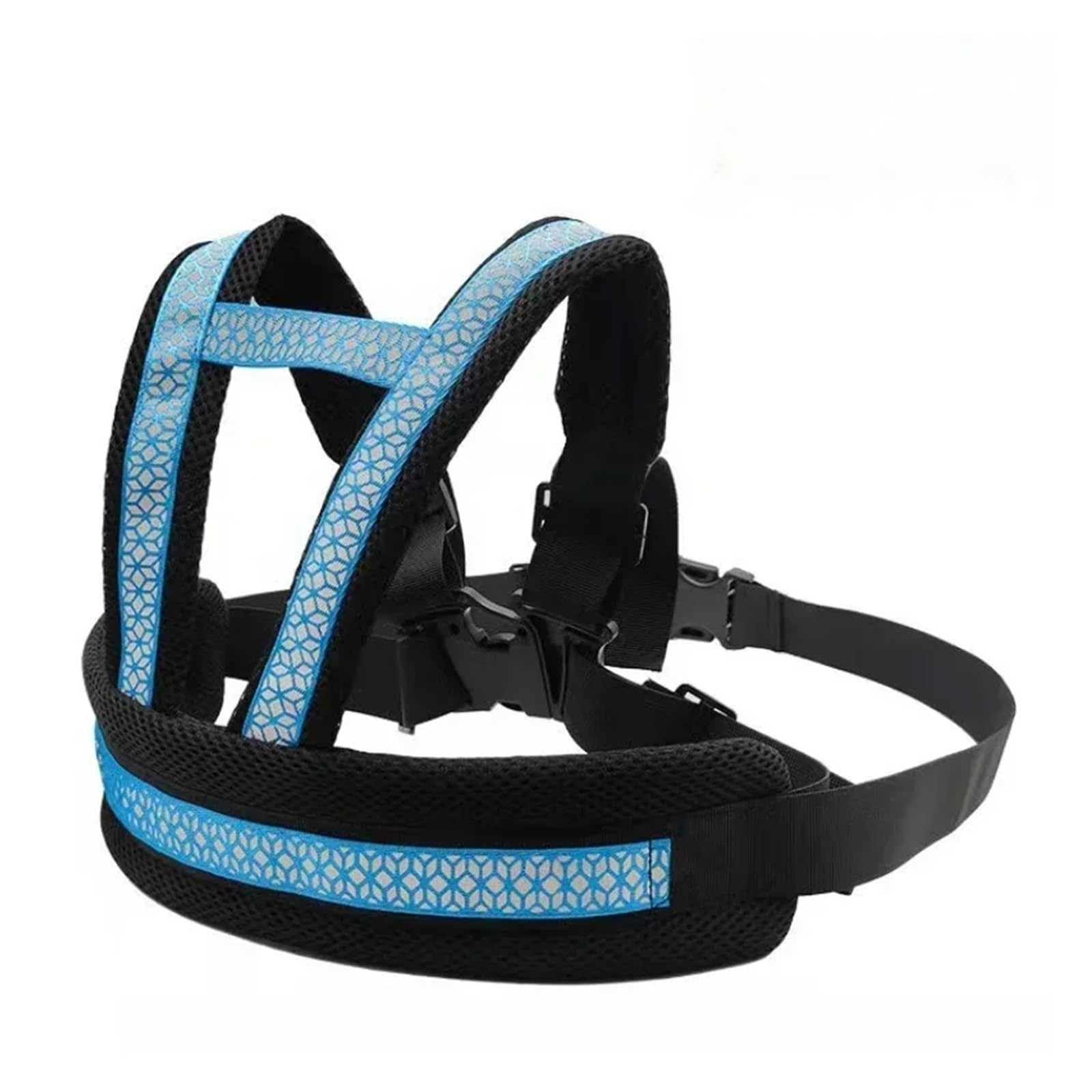 Universal Motorcycle Safety Belt for Kids Toddlers Breathable Shoulder Straps Seat Harness Adjustable Child Reflective(Light Blue)