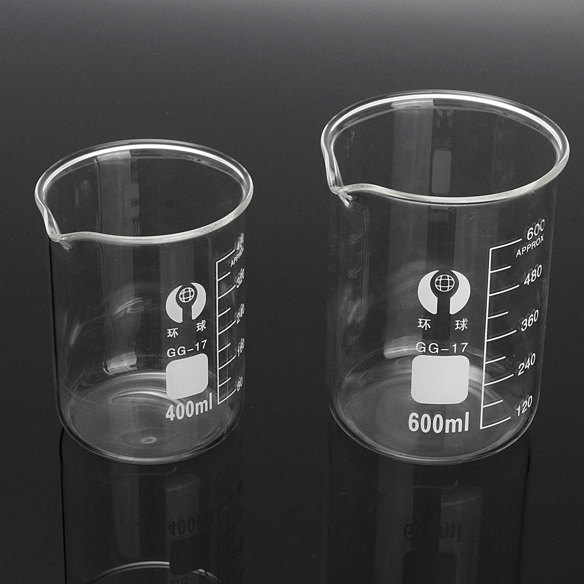 VIDOO 2 szt. 400 ml 600 ml zestaw zlewek ze szkła borokrzemowego zlewka objętościowy pomiar laboratoryjny wyroby ze szkła laboratoryjnego