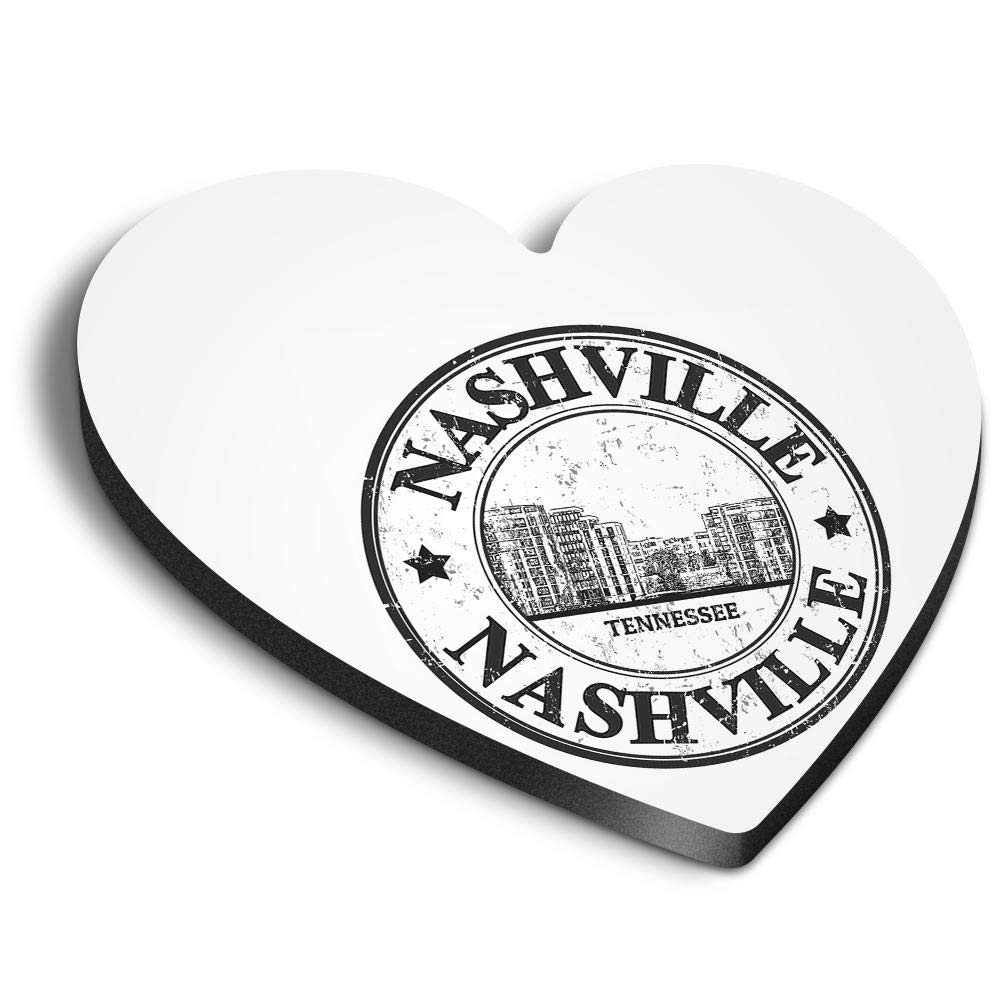 Destination Vinyl Ltd Multicolor 1 X Heart Mdf Magnets - Nashville Tennessee United States Usa 40054