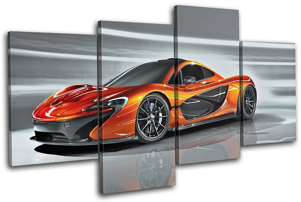 Bold Bloc DesignMclaren P1 Exotic Supercar Cars 160x90cm MULTI Canvas Art Print Box Framed Picture Wall Hanging - Hand Made In The UK - Framed And Ready To Hang
