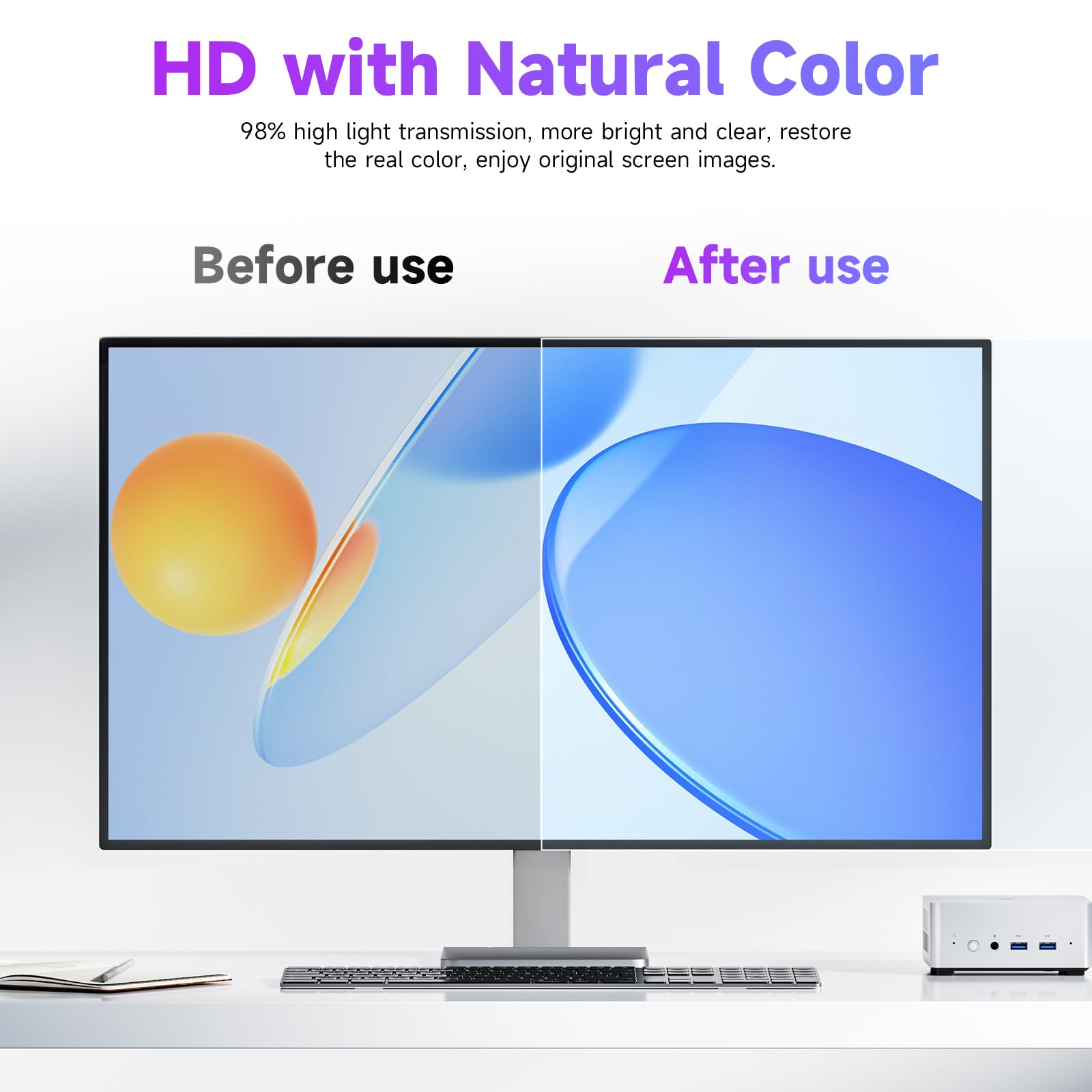 2 Pellicole Protettive Anti-luce Blu Per Monitor 24 Pollici – 16:9, Antiriflesso, Riduce Affaticamento Occhi