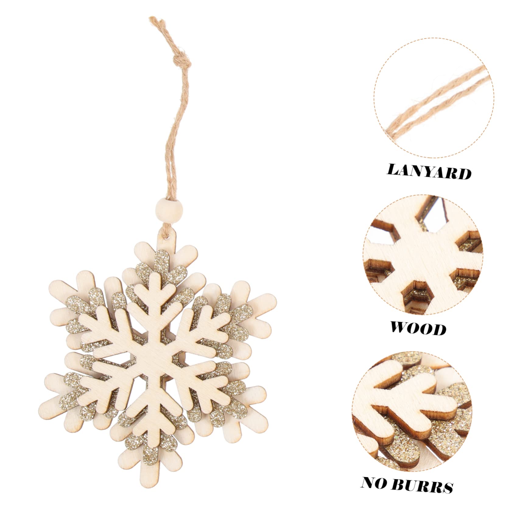 5 Sätze Hölzerner Weihnachtsbaum Schnee Dekorationen Girlande Zwerge Schneeflocken Ornamente Weihnachtsdeko Hängende Dekoration Für Weihnachten Weihnachtsbaumschmuck 6 Stück * 5 MAGICLULU